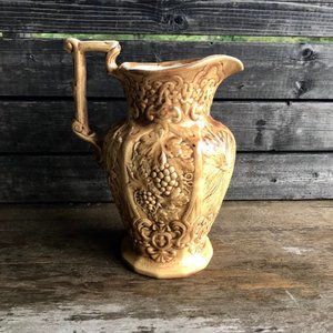 Vintage Majolica Handmade Pitcher